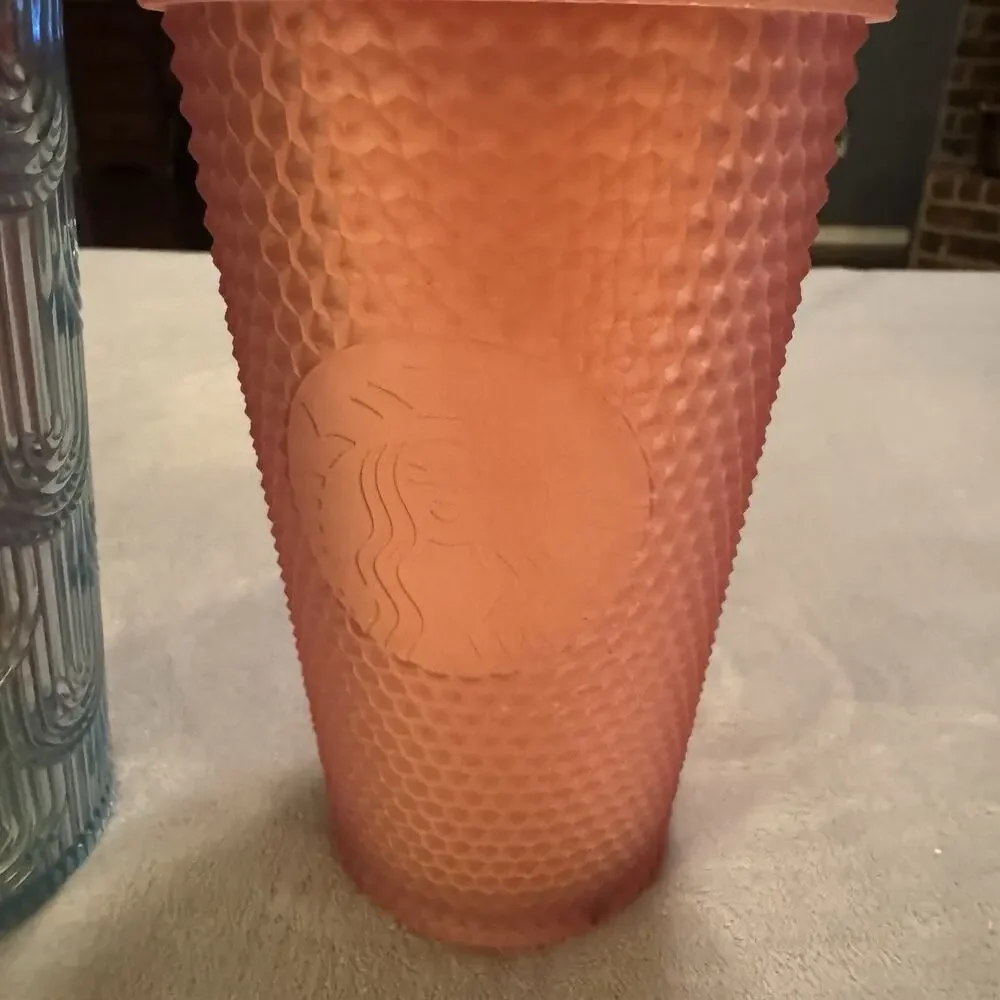 Starbucks Apron & Tumbler Lot 2022‎ Pink Lemonade & Mermaid Cold Cups 16 Oz